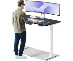 Elektrinis reguliuojamo aukščio stalas Desktronic HomeOne Baltas/Juodas, 140x70cm, Dvigubas motoras, USB ir USB-C įkrovimo lizdai