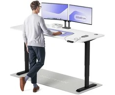 Elektrinis reguliuojamo aukščio stalas Desktronic HomePro Juodas/Baltas, 200x80cm, Dvigubas motoras, USB ir USB-C įkrovimo lizdai