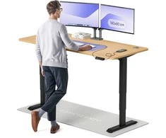 Elektrinis reguliuojamo aukščio stalas Desktronic HomePro Juodas/Ąžuolas, 180x80cm, Dvigubas motoras, USB ir USB-C įkrovimo lizdai