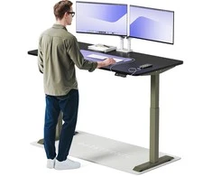 Elektrinis reguliuojamo aukščio stalas Desktronic HomeOne Žalias/Juodas, 160x80cm, Dvigubas motoras, USB ir USB-C įkrovimo lizdai