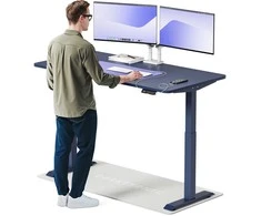 Elektrinis reguliuojamo aukščio stalas Desktronic HomeOne Mėlynas/Mėlynas, 160x80cm, Dvigubas motoras, USB ir USB-C įkrovimo lizdai
