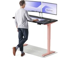 Elektrinis reguliuojamo aukščio stalas Desktronic HomePro Rožinis/Juodas, 140x70cm, Dvigubas motoras, USB ir USB-C įkrovimo lizdai