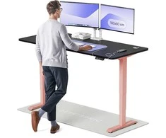 Elektrinis reguliuojamo aukščio stalas Desktronic HomePro Rožinis/Juodas, 180x80cm, Dvigubas motoras, USB ir USB-C įkrovimo lizdai
