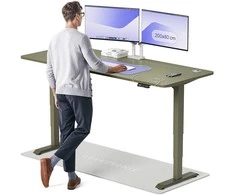 Elektrinis reguliuojamo aukščio stalas Desktronic HomePro Žalias/Žalias, 200x80cm, Dvigubas motoras, USB ir USB-C įkrovimo lizdai