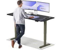 Elektrinis reguliuojamo aukščio stalas Desktronic HomePro Žalias/Juodas, 180x80cm, Dvigubas motoras, USB ir USB-C įkrovimo lizdai