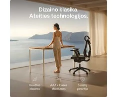 Elektrinis Reguliuojamo Aukščio Stalas Desktronic HomeMax Baltas/Riešutmedis, 160x80cm, Keturi varikliai, Magnetinis kabelių laikiklis