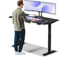 Elektrinis reguliuojamo aukščio stalas Desktronic HomeOne Juodas/Juodas, 160x80cm, Dvigubas motoras, USB ir USB-C įkrovimo lizdai