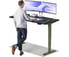 Elektrinis reguliuojamo aukščio stalas Desktronic HomePro Žalias/Juodas, 160x80cm, Dvigubas motoras, USB ir USB-C įkrovimo lizdai