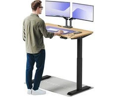 Elektrinis reguliuojamo aukščio stalas Desktronic HomeOne Juodas/Ąžuolas, 120x60cm, Dvigubas motoras, USB ir USB-C įkrovimo lizdai