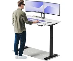 Elektrinis reguliuojamo aukščio stalas Desktronic HomeOne Juodas/Baltas, 140x70cm, Dvigubas motoras, USB ir USB-C įkrovimo lizdai