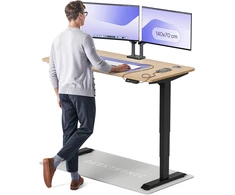 Elektrinis reguliuojamo aukščio stalas Desktronic HomePro Bambukas/Juodas, 140x70cm, Dvigubas motoras, USB ir USB-C įkrovimo lizdai