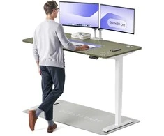 Elektrinis reguliuojamo aukščio stalas Desktronic HomePro Baltas/Žalias, 160x80cm, Dvigubas motoras, USB ir USB-C įkrovimo lizdai