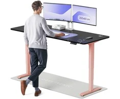Elektrinis reguliuojamo aukščio stalas Desktronic HomePro Rožinis/Juodas, 200x80cm, Dvigubas motoras, USB ir USB-C įkrovimo lizdai