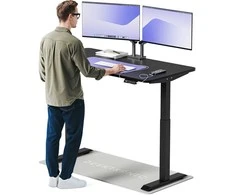 Elektrinis reguliuojamo aukščio stalas Desktronic HomeOne Juodas/Juodas, 140x70cm, Dvigubas motoras, USB ir USB-C įkrovimo lizdai