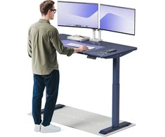Elektrinis reguliuojamo aukščio stalas Desktronic HomeOne Mėlynas/Mėlynas, 140x70cm, Dvigubas motoras, USB ir USB-C įkrovimo lizdai