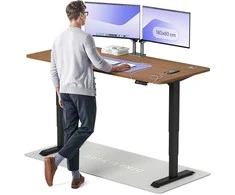 Elektrinis reguliuojamo aukščio stalas Desktronic HomePro Juodas/Riešutmedis, 180x80cm, Dvigubas motoras, USB ir USB-C įkrovimo lizdai