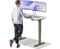 Elektrinis reguliuojamo aukščio stalas Desktronic HomePro Žalias/Baltas, 120x60cm, Dvigubas motoras, USB ir USB-C įkrovimo lizdai