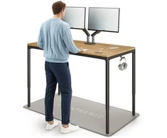 Elektrinis Reguliuojamo Aukščio Stalas Desktronic HomeMax Juodas/Ąžuolas, 160x80cm, Keturi varikliai, Magnetinis kabelių laikiklis
