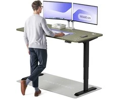 Elektrinis reguliuojamo aukščio stalas Desktronic HomePro Juodas/Žalias, 160x80cm, Dvigubas motoras, USB ir USB-C įkrovimo lizdai