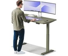 Elektrinis reguliuojamo aukščio stalas Desktronic HomeOne Žalias/Žalias, 140x70cm, Dvigubas motoras, USB ir USB-C įkrovimo lizdai
