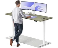 Elektrinis reguliuojamo aukščio stalas Desktronic HomePro Baltas/Žalias, 200x80cm, Dvigubas motoras, USB ir USB-C įkrovimo lizdai