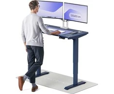 Elektrinis reguliuojamo aukščio stalas Desktronic HomePro Mėlynas/Mėlynas, 120x60cm, Dvigubas motoras, USB ir USB-C įkrovimo lizdai