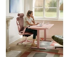 Elektrinis reguliuojamo aukščio stalas Desktronic HomePro Baltas/Rožinis, 160x80cm, Dvigubas motoras, USB ir USB-C įkrovimo lizdai