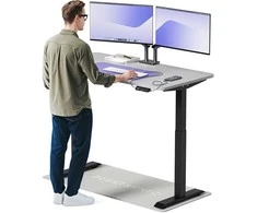 Elektrinis reguliuojamo aukščio stalas Desktronic HomeOne Juodas/Pilkas, 140x70cm, Dvigubas motoras, USB ir USB-C įkrovimo lizdai
