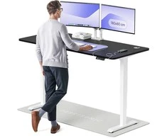 Elektrinis reguliuojamo aukščio stalas Desktronic HomePro Baltas/Juodas, 180x80cm, Dvigubas motoras, USB ir USB-C įkrovimo lizdai