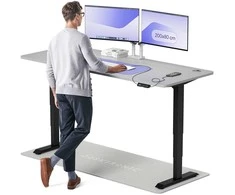 Elektrinis reguliuojamo aukščio stalas Desktronic HomePro Juodas/Pilkas, 200x80cm, Dvigubas motoras, USB ir USB-C įkrovimo lizdai