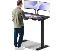 Elektrinis reguliuojamo aukščio stalas Desktronic HomeOne Juodas/Juodas, 120x60cm, Dvigubas motoras, USB ir USB-C įkrovimo lizdai