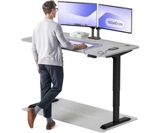 Elektrinis reguliuojamo aukščio stalas Desktronic HomePro Juodas/Pilkas, 160x80cm, Dvigubas motoras, USB ir USB-C įkrovimo lizdai