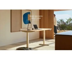 Elektrinis reguliuojamo aukščio stalas Desktronic HomeOne Baltas/Juodas, 140x70cm, Dvigubas motoras, USB ir USB-C įkrovimo lizdai
