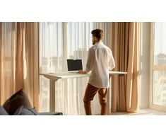 Elektrinis reguliuojamo aukščio stalas Desktronic HomePro Pilkas/Baltas, 120x60cm, Dvigubas motoras, USB ir USB-C įkrovimo lizdai