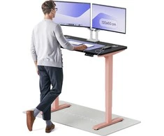 Elektrinis reguliuojamo aukščio stalas Desktronic HomePro Rožinis/Juodas, 120x60cm, Dvigubas motoras, USB ir USB-C įkrovimo lizdai