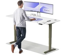 Elektrinis reguliuojamo aukščio stalas Desktronic HomePro Žalias/Baltas, 200x80cm, Dvigubas motoras, USB ir USB-C įkrovimo lizdai