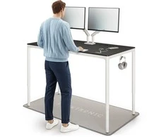 Elektrinis Reguliuojamo Aukščio Stalas Desktronic HomeMax Baltas/Juodas, 160x80cm, Keturi varikliai, Magnetinis kabelių laikiklis