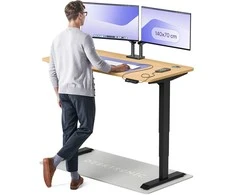 Elektrinis reguliuojamo aukščio stalas Desktronic HomePro Juodas/Ąžuolas, 140x70cm, Dvigubas motoras, USB ir USB-C įkrovimo lizdai