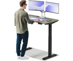 Elektrinis reguliuojamo aukščio stalas Desktronic HomeOne Juodas/Žalias, 120x60cm, Dvigubas motoras, USB ir USB-C įkrovimo lizdai