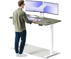 Elektrinis reguliuojamo aukščio stalas Desktronic HomeOne Baltas/Žalias, 160x80cm, Dvigubas motoras, USB ir USB-C įkrovimo lizdai