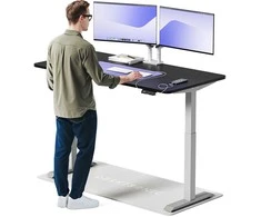Elektrinis reguliuojamo aukščio stalas Desktronic HomeOne Pilkas/Juodas, 160x80cm, Dvigubas motoras, USB ir USB-C įkrovimo lizdai