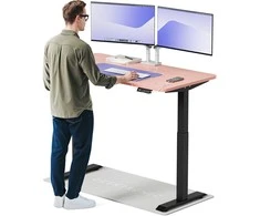 Elektrinis reguliuojamo aukščio stalas Desktronic HomeOne Juodas/Rožinis, 140x70cm, Dvigubas motoras, USB ir USB-C įkrovimo lizdai