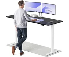 Elektrinis reguliuojamo aukščio stalas Desktronic HomePro Baltas/Juodas, 200x80cm, Dvigubas motoras, USB ir USB-C įkrovimo lizdai