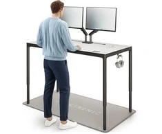 Elektrinis Reguliuojamo Aukščio Stalas Desktronic HomeMax Juodas/Baltas, 160x80cm, Keturi varikliai, Magnetinis kabelių laikiklis