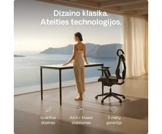 Elektrinis Reguliuojamo Aukščio Stalas Desktronic HomeMax Juodas/Baltas, 160x80cm, Keturi varikliai, Magnetinis kabelių laikiklis
