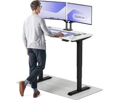 Elektrinis reguliuojamo aukščio stalas Desktronic HomePro Juodas/Baltas, 120x60cm, Dvigubas motoras, USB ir USB-C įkrovimo lizdai