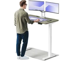 Elektrinis reguliuojamo aukščio stalas Desktronic HomeOne Baltas/Žalias, 120x60cm, Dvigubas motoras, USB ir USB-C įkrovimo lizdai