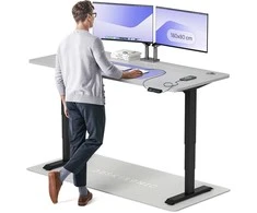 Elektrinis reguliuojamo aukščio stalas Desktronic HomePro Juodas/Pilkas, 180x80cm, Dvigubas motoras, USB ir USB-C įkrovimo lizdai