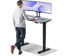 Elektrinis reguliuojamo aukščio stalas Desktronic HomePro Juodas/Pilkas, 120x60cm, Dvigubas motoras, USB ir USB-C įkrovimo lizdai