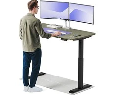 Elektrinis reguliuojamo aukščio stalas Desktronic HomeOne Juodas/Žalias, 140x70cm, Dvigubas motoras, USB ir USB-C įkrovimo lizdai